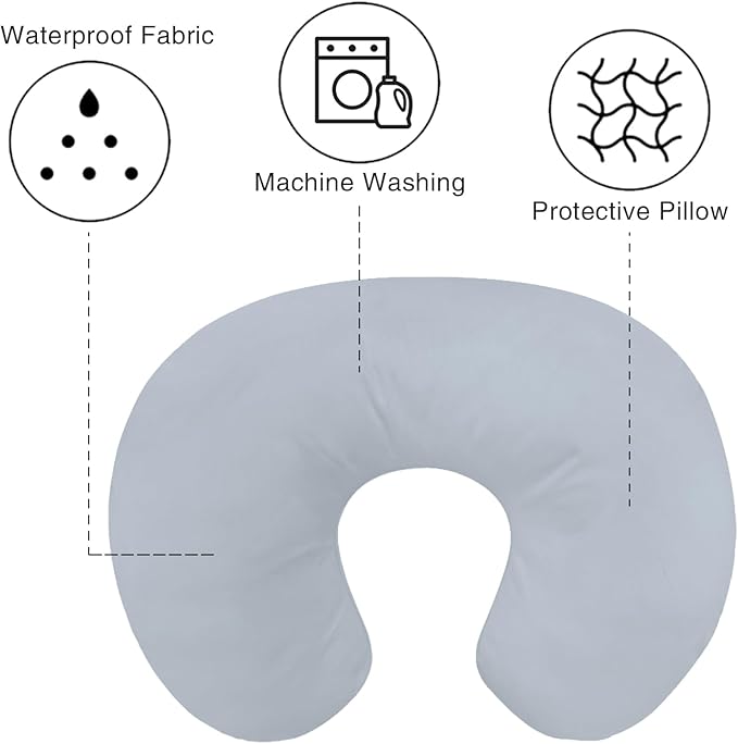 Winmany Baby Waterproof Nursing Pillow Cover Newborn Breastfeeding Pillowcase Soft Replaceable Slipcover for Boys and Girls