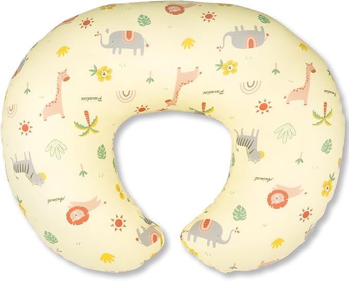 x-vesolje Nursing Pillow, Breastfeeding Pillow with Removable Cover, Ergonomic Breast Feeding Pillow, Baby Feeding Support Pillow for Mom Easier Breastfeeding- Original Size/Animal Yellow