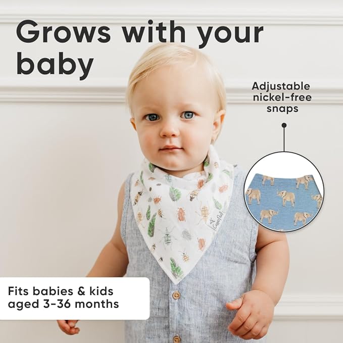 Copper Pearl Baby Bandana Bibs, 4 Pack