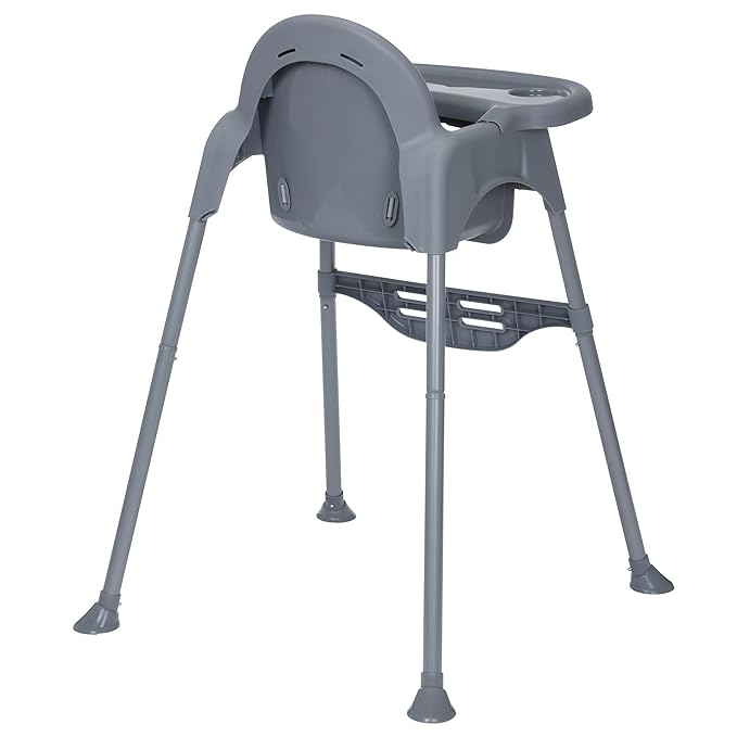 Cosco Kids Canteen High Chair Lightweight Portable Baby Feeding Chair with Adjustable Tray, Easy to Clean, Kitchen or Dining Use, Toddlers Up to 33 lbs, Mono Grey