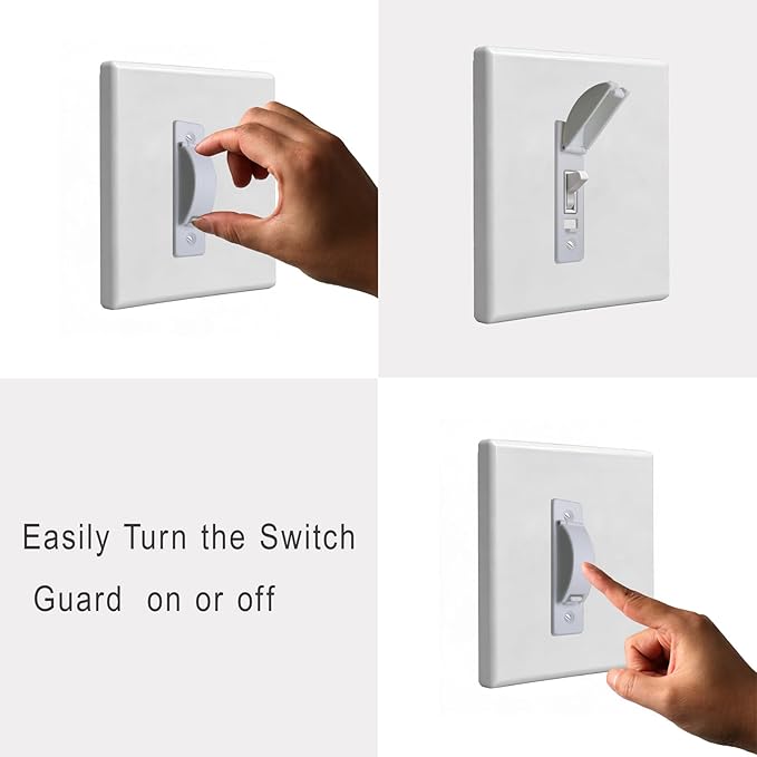 Wall Switch Guard 2-Pack Childproof Light Switch Covers Prevent Accidental Toggling for Kids and Home Safety Fits Standard North American Toggle Switches (White)