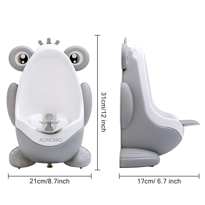 AOMOMO Urinal Potty Training for Boys with Frog Funny Aiming Target (Grey)