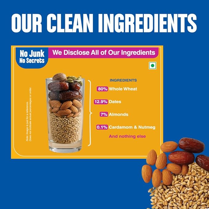 Early Foods - Organic Instant Wheat, Almond & Date Porridge Mix 200g - Indian Baby Foods, Vegan Baby Food, 100% Plant Based
