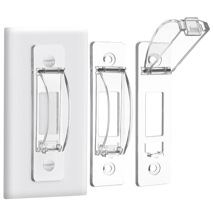 Light Switch Cover Guard (2-Pack) - Child Safe Wall Switch Protector Prevents Accidental On/Off - Easy Install No Tools Needed for Toggle Switches, Toddler & Pet Proof