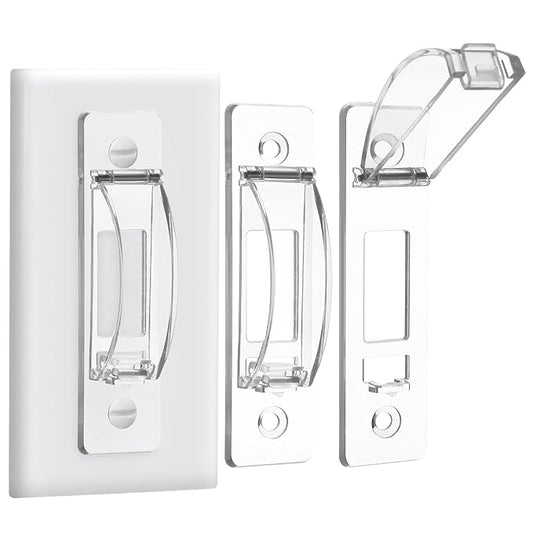 Light Switch Cover Guard (2-Pack) - Child Safe Wall Switch Protector Prevents Accidental On/Off - Easy Install No Tools Needed for Toggle Switches, Toddler & Pet Proof