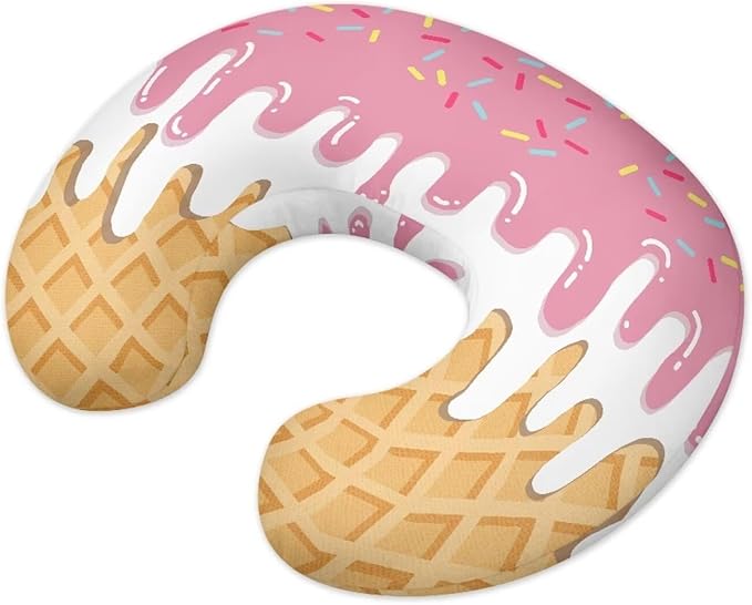 Ice Cream Design Nursing Pillow Cover Nursing Pillow Case for U-Shaped Feeding Pillow Soft Breastfeeding Pillow Slipcover Hidden Zipper Design Skin-Friendly