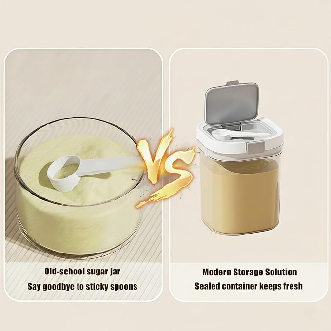 Formula Container to go-1300ml Travel Dispenser BPA Free Airtight Container with Spoon & Layered Storage,Sealed Lid,Stackable,Easy-Clean,Ideal for Coffee,Flour,Sugar,Cereal,Milk Powder(44oz)