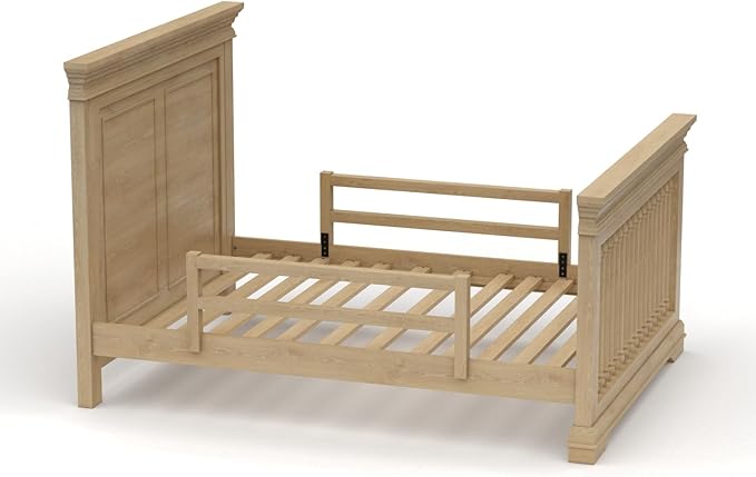 CC KITS Safety Guard Rail for Baby, Kids, and Children - Solid Wood Safety Bed Rail for Toddlers - Easy Installation - Premium Protection for Bunk, Twin, Full, Queen and King Size Beds - (Natural)
