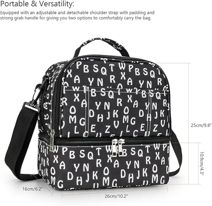 Breast Pump Bag Cooler Compartment for Breast Pump - Cooler and Moistureproof Bag Double Layer for Mother Breast Milk Pump Lunch Bag Outdoor Working (Letter)