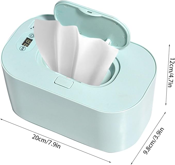 Cocoarm Baby Wipe Warmer Baby Wipe Heater Even Heating Wet Wipes Warmer and Dispenser USB Powered Wipe Warmer for Babies, Holding 80pcs Wipes (Adjustable Temperature)