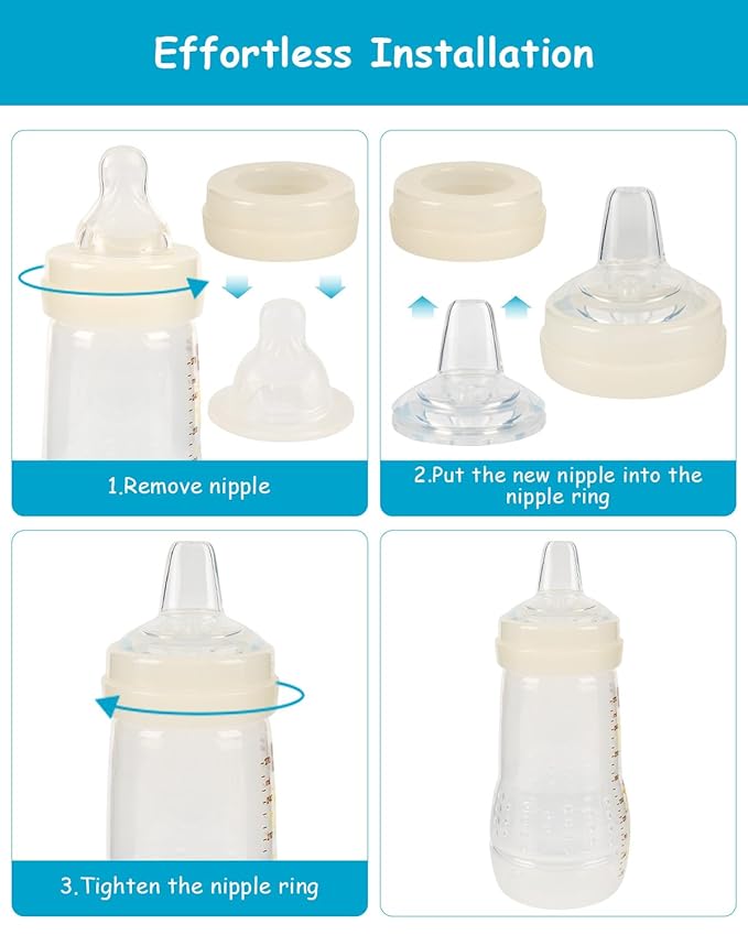 Sippy Cup Nipples for Mam Baby Bottles, Soft 100% Silicone Sippy Spout Nipples, 6m+, Variable Flow, 3 Count