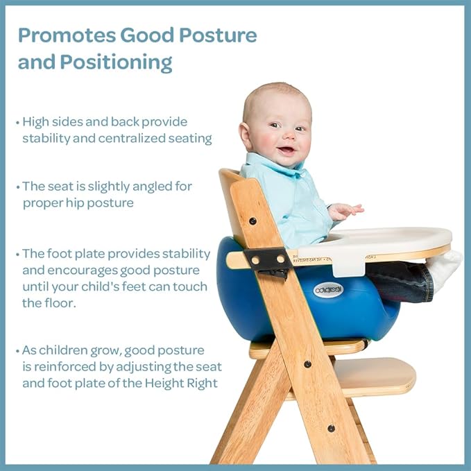 Keekaroo Height Right Highchair with Insert & Tray - Rasberry - Natural Base