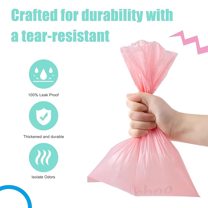 Diaper Bags Disposable for Baby, 12 Refill Rolls/180 Bags OXO-Biodegradable Waste Bags,Dirty Disposable Diaper Bags,Diaper Trash Bags,Rainbow