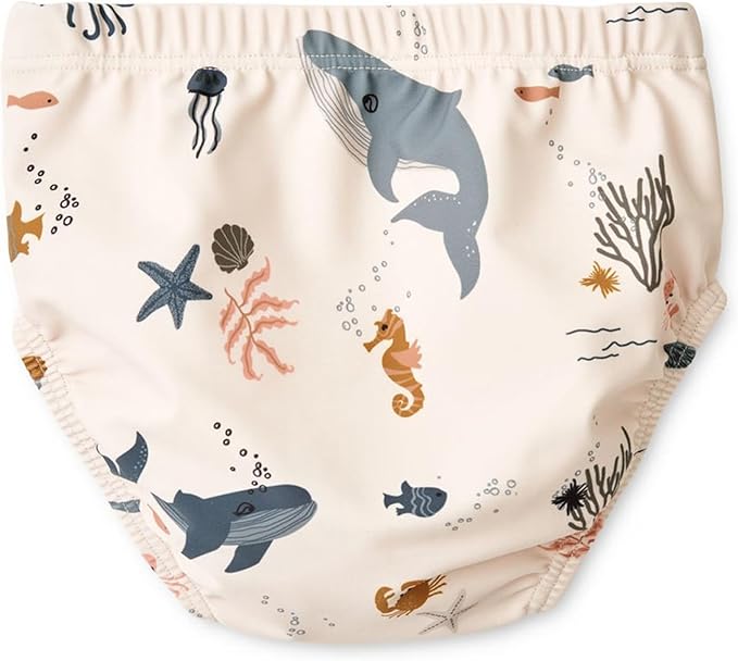 Toddler Baby Boy Girl Swim Diaper Neutral Reusable Water Diaper Organic BPA Free Swim Pants Whale Swimsuit 2-3T UPF 50