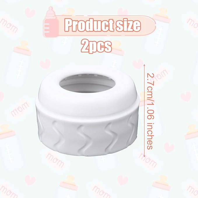 2pcs Replacement Bottle Nipple Ring Collars, Compatible with Dr. Brown's Narrow Plastic & Glass Bottles 4oz & 8oz No Leak or Spills Bottle Nipple Collars Rings Feeding Baby Accessories