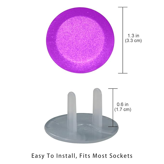 Pure Dark Purple Pattern Outlet Covers (12 or 24 Pack) - Child Safety Electric Plug Protectors to Prevent Power Shock