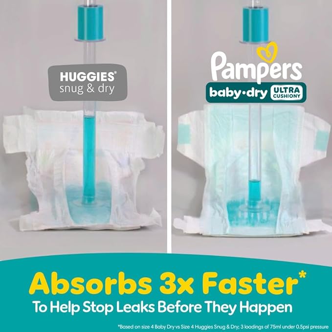 Pampers Baby Dry Disposable Baby Diapers Size 7, 2 Month Supply (2 x 108 Count) with Sensitive Water Based Baby Wipes 12X Multi Pack Pop-Top and Refill (1008 Count)