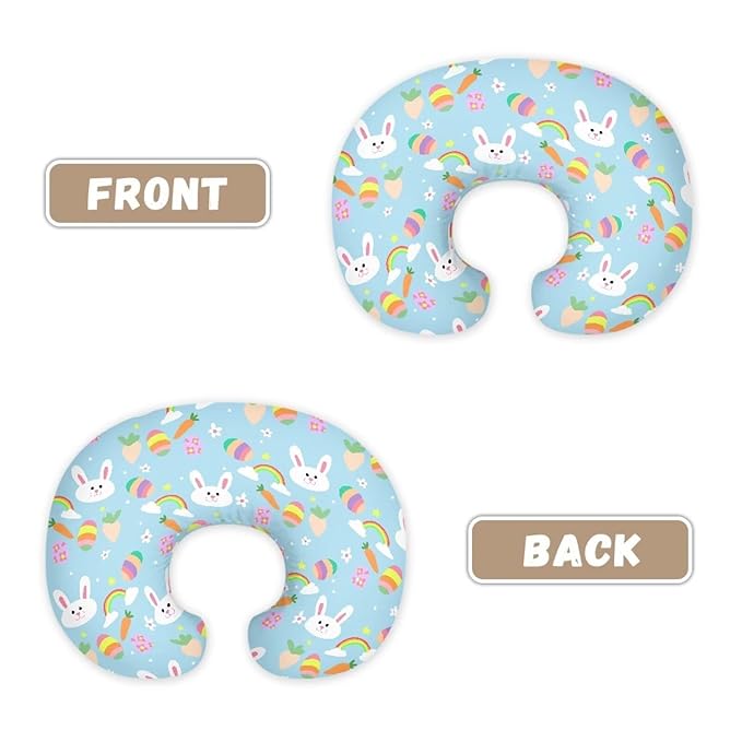 Nursing Pillow Cover with Hidden Zipper Cute Rabbit Super Soft for Moms/Baby Nursing Pillow Cover Stretchy Removable Cover for Breastfeeding Pillows
