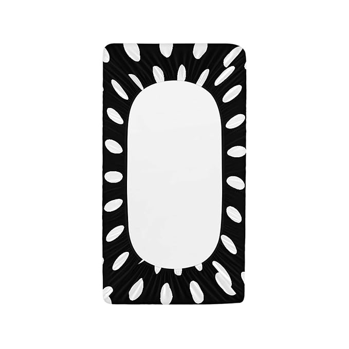 Black and White Dots Changing Pad Cover for Baby Girls Boys Cartoon Breathable Diaper Change Table Sheet Soft Stretchy Cute Change Table Mat Cover Fit 32x16