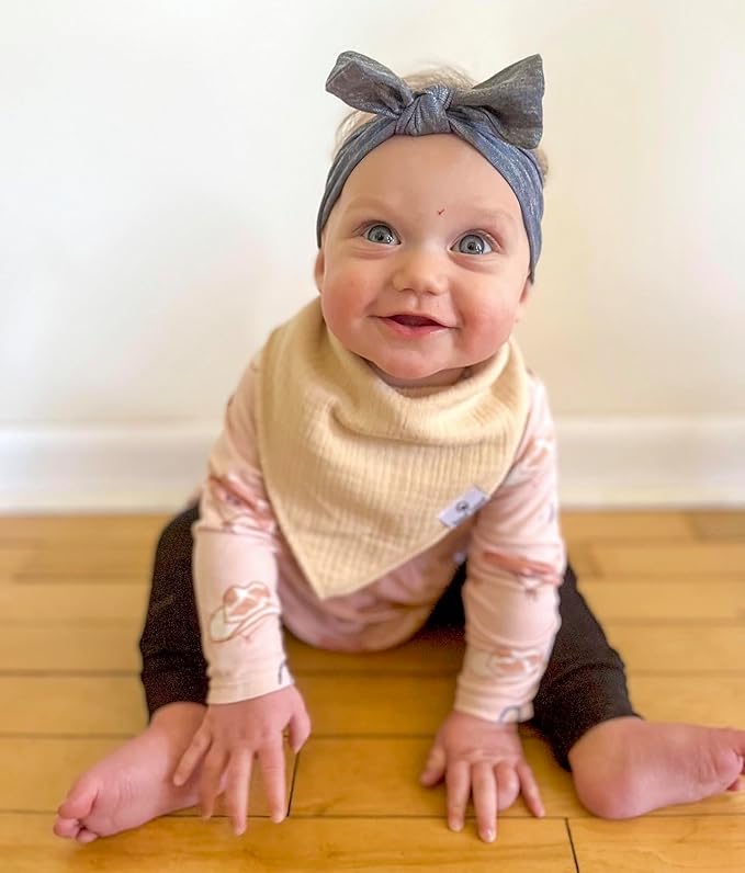 DiaperSquad's 100% Organic Cotton Baby Drool Bibs, Super Absorbent & Adjustable Baby Bibs for Drooling and Teething