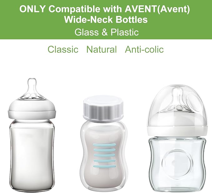 Philips Avent Bottle Caps 6-Pack – Leak-Proof Replacement Lids for Avent Wide-Neck Baby Bottles