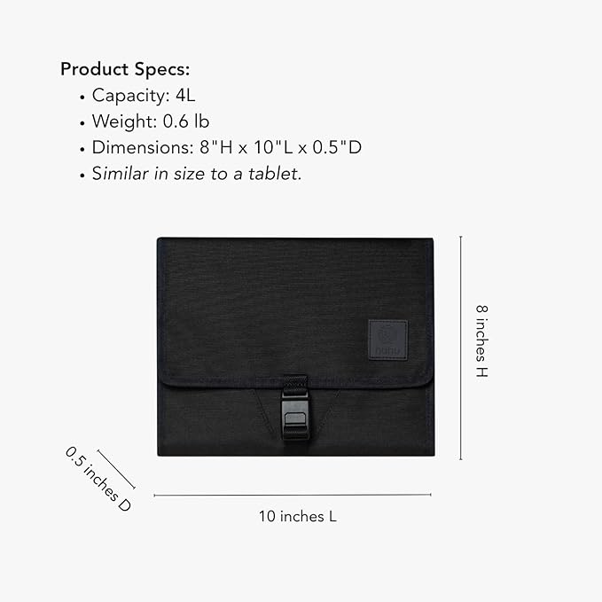 Huhu Baby Changing Wallet – Compact, Portable Diaper Changing Pad for Travel – Easy to Clean, Foldable Changing Mat – Must Have Diaper Bag Accessory for New Parents (Midnight Black)