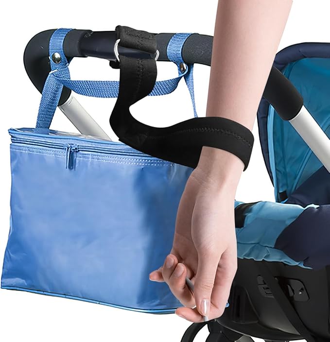Baby Stroller Safety Wrist Strap Adjustable Wristband with D-Rings for Secure Jogging Stroller and Pushchair Safety 17.32X1.57 Inches