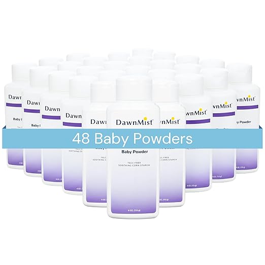 Dukal BP35 Dawn Mist Baby Powder, Cornstarch, 4 oz., Pack of 48