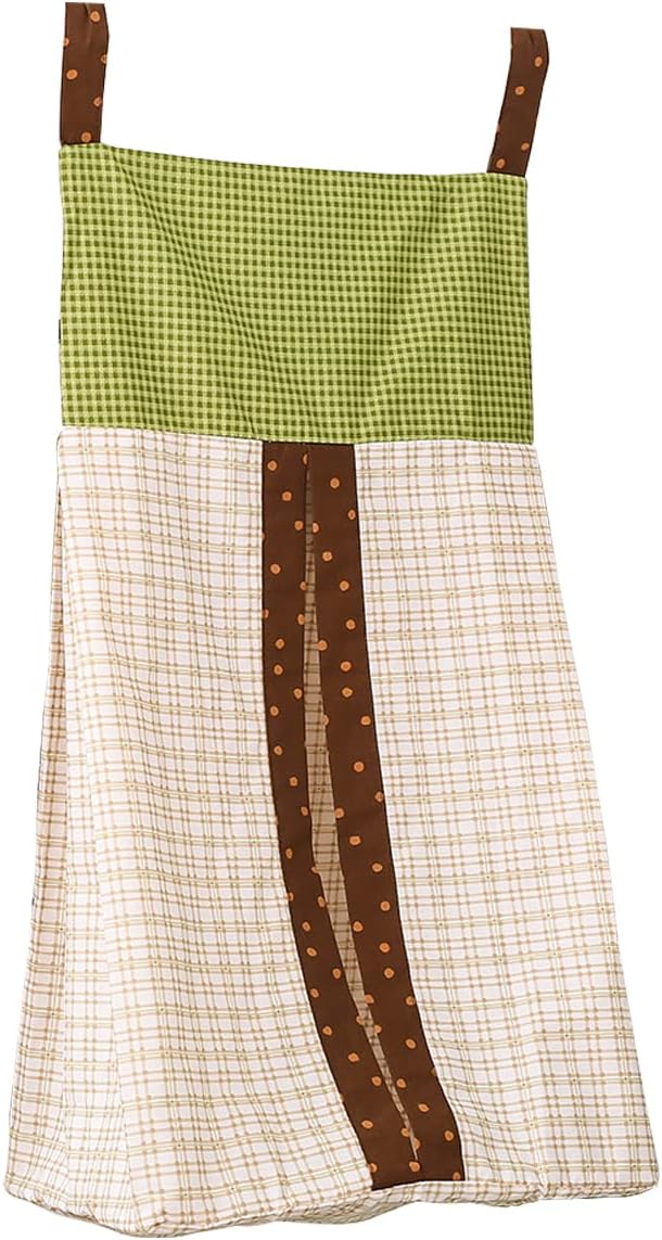 Owl / Checked Nursery Diaper Stacker 1 PC Baby Diaper Hanging Bag (Green)