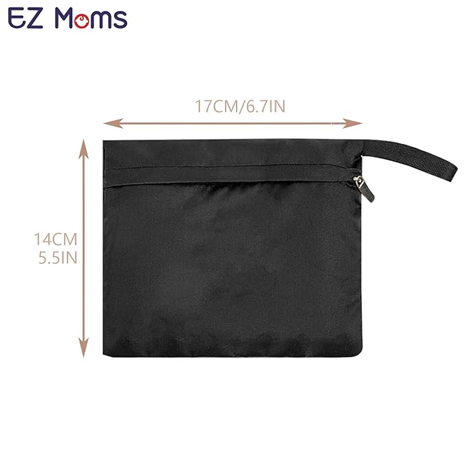 EZ Moms 6 Pcs Wet Bag Small Zipper Bags for Organizing 5.5''x6.1'' Wet Bags for Baby Reusable Waterproof Zipper Pouch Multipurpose Small Bag for Travel, Cosmetic, Beach, Swim, Gym, Pool, Make Up