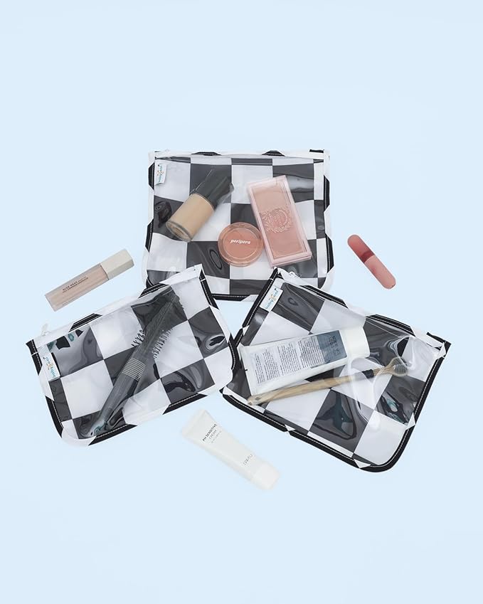 babygoal Waterproof Wet Dry Bags 2 Pack with 3pcs Clear Travel Bags for Beach, Baby Cloth Diapers, Swimsuit, Pump Parts, Pool, Gym, Toiletries,Makeup Cosmetics