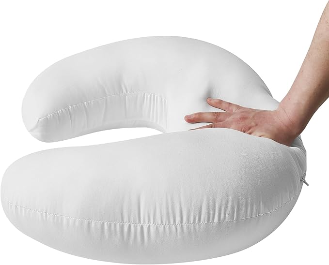 Nursing Pillow, Breastfeeding Pillows with Removable Cover for Mom with Breathable Filling, Ergonomic Baby Feeding Essentials for Bottle and Breastfeeding (Naked Pillow-New)