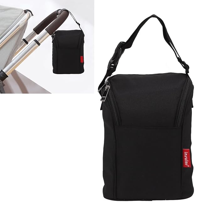 Garosa Breastmilk Bottle Thermal Bag Breastmilk Cooler Bag Bottle Storage Bag Insulation Tote Pouch Stylish Large Capacity for Nursing Mom Daycare Lunch(Black)