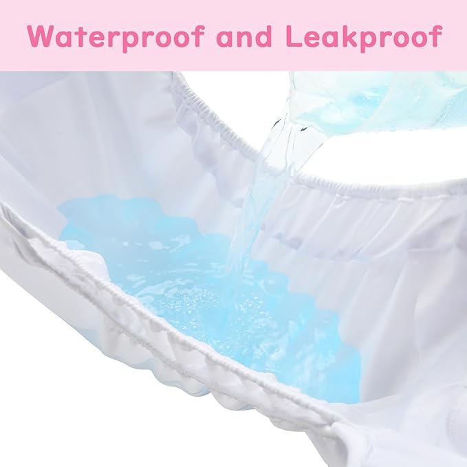 Littleforbig Washable Adjustable Reusable Waterproof Cloth Adult Diaper Wrap Cover One Size - I Love Mommy White