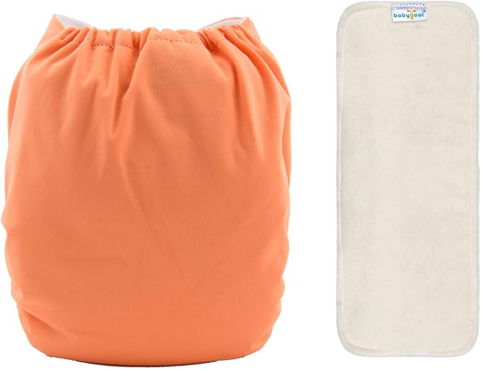 babygoal Reusable Cloth Diaper with Insert for Baby Boys and Girls 8-35lbs, Adjustable and Washable Nappy