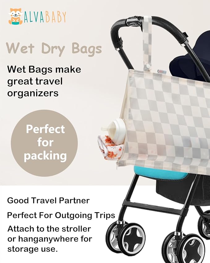 ALVA Waterproof Leakproof Wet Dry Bag 2-Pack | Reusable for Swim, Baby Clothes, Diapers & Travel 2LK03