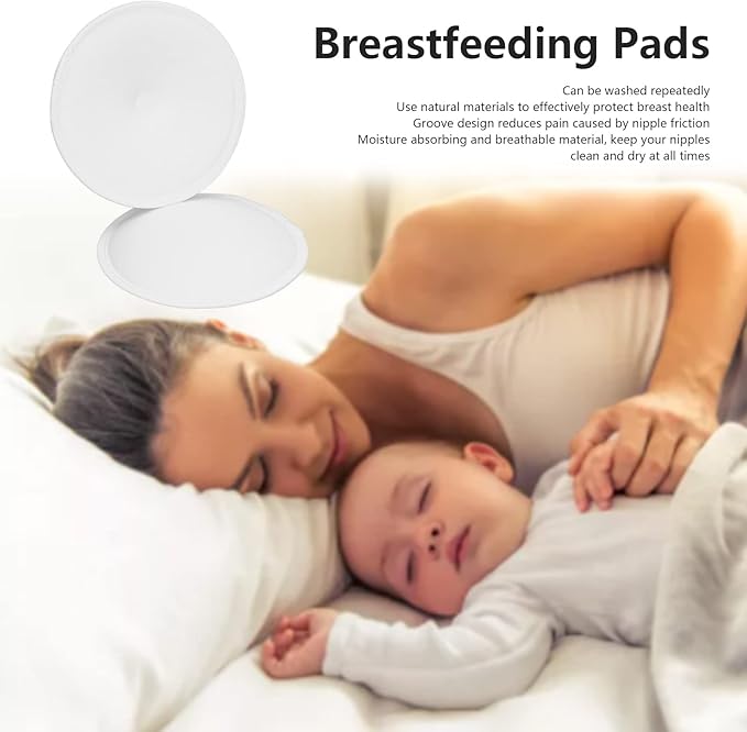 Walfront 12 Pack Washable Breast Pads Reusable Nursing Pads (Absorbent Vented Leak Proof Breastfeeding Supplies)