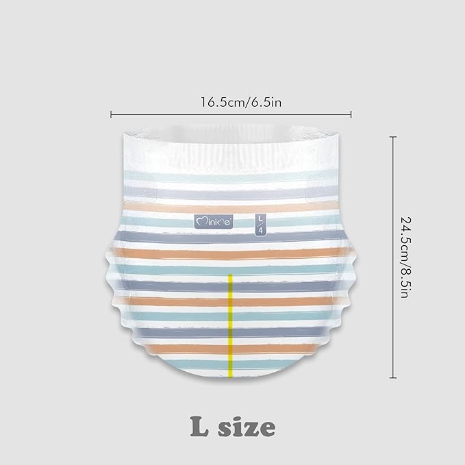 Minime Baby Diapers - Size 4 (22-33 lbs), Large, 38 Count, Premium Ultra Soft Disposable Baby Diapers, Hypoallergenic, Fragrance Free
