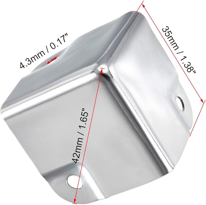 uxcell Metal Box Corner Protectors Box Edge Guard Protector 35x35x35mm Silver Tone 12pcs for Table Corners and Desk Corners
