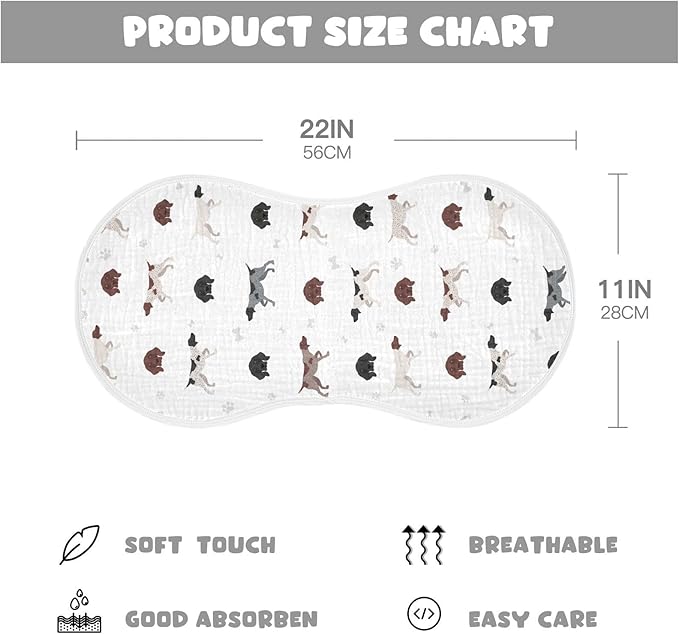 German Shorthaired Pointer Dog Muslin Burp Cloths for Baby 1 Pack Soft 100% Cotton Baby Washcloths Bibs for Boy Girl