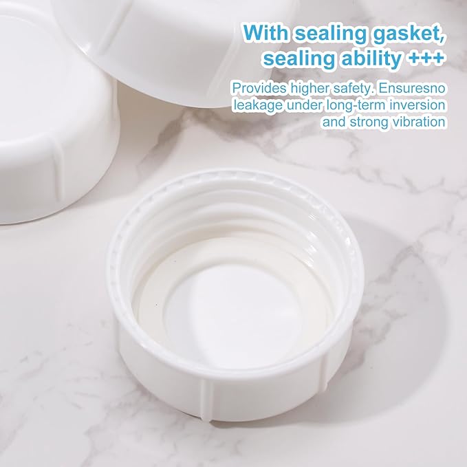 10pcs Narrow Baby Bottle Caps for Dr Brown & Medela Bottles, BPA Free Travel and Storage Baby Bottle Lids Replacement Parts with Sealing Gasket for Ameda Baby Bottles Accessory (White)