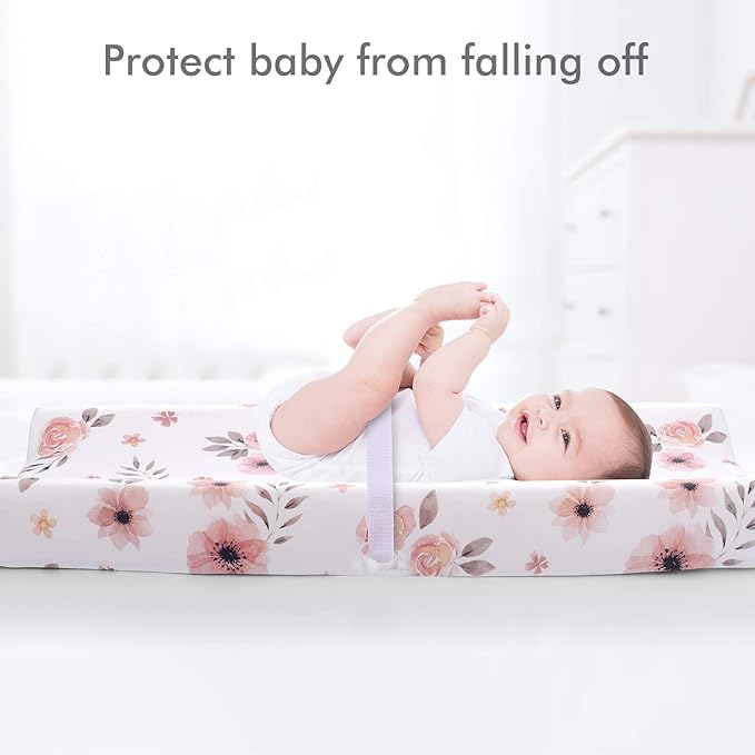 Tyke Bliss Pink Changing Pad Cover for Girls – Stretchy Floral Changing Pad Covers Made with 100% Combed Cotton Jersey Knit, Super Soft, Diaper Changing Pad Cover for Baby Change Table Pads