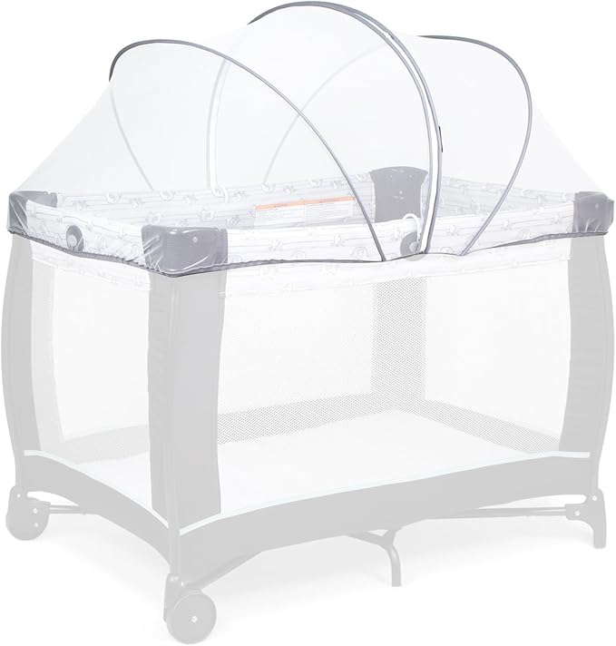 Beberoad Love Portable Playard Cover – Breathable Mosquito Net with 2-Way Zipper for Travel Cribs & Playpens (White)