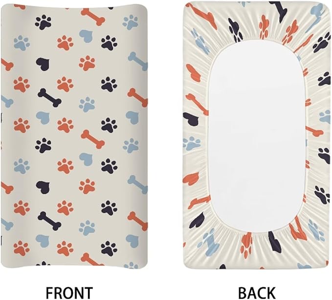 Cute Paws Changing Pad Cover Soft Waterproof Nursery Pad Change Cover Lightweight Cozy Changing Table Cover Comfy Stretchy Sheet Crib Mat Infant/Toddler