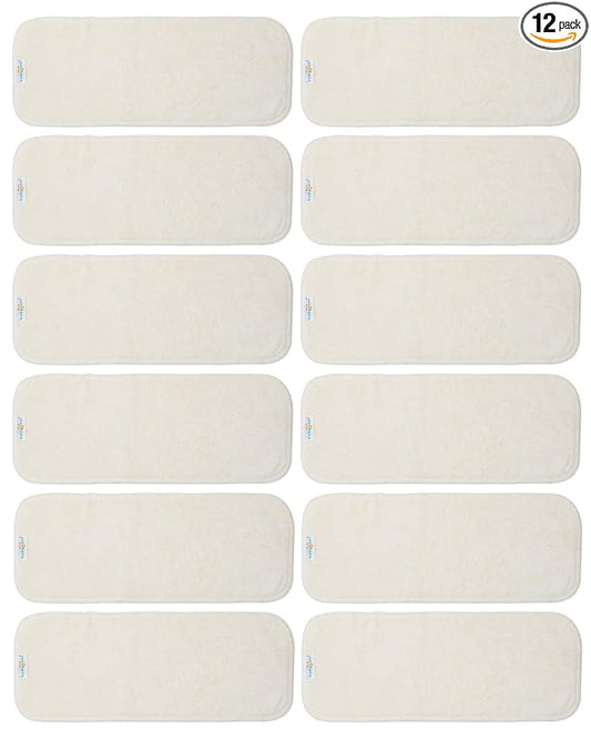 Babygoal Cloth Diaper Inserts 12pcs, 4 Layers Rayon from Bamboo Inserts for Cloth Diapers and Cloth Diapers Covers