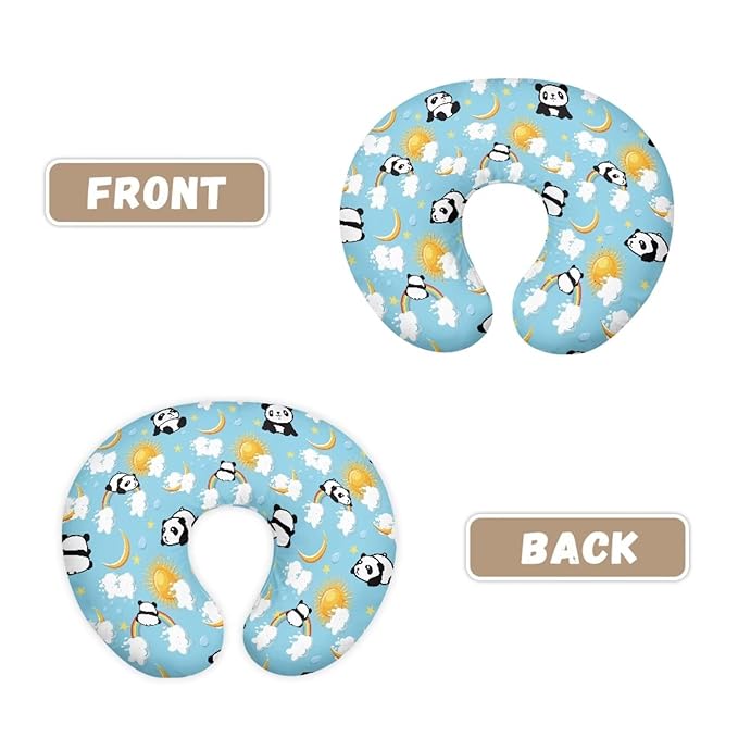 Baby Cute Panda Nursing Pillow Cover Neutral Breathable Pillow Cover Super Soft and Stretchy with Hidden Zipper for Newborn