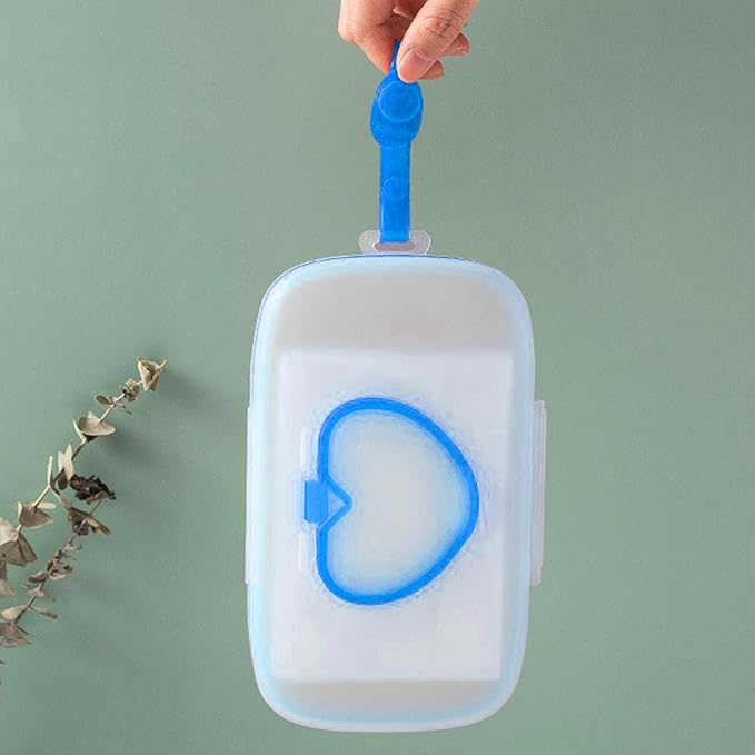 Wipes Dispenser Portable Wipes Container, Travel Wipes Case, Reusable Wipe Holder for Diaper Bag, Refillable Wipes Pouch for Outdoor Cars, Blue