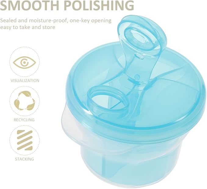Healifty Rotating Milk Powder Box Baby Formula Dispenser Portable Storage Container Food Divider for Travel and Outdoor Use 3.74X3.34X3.34 Inch