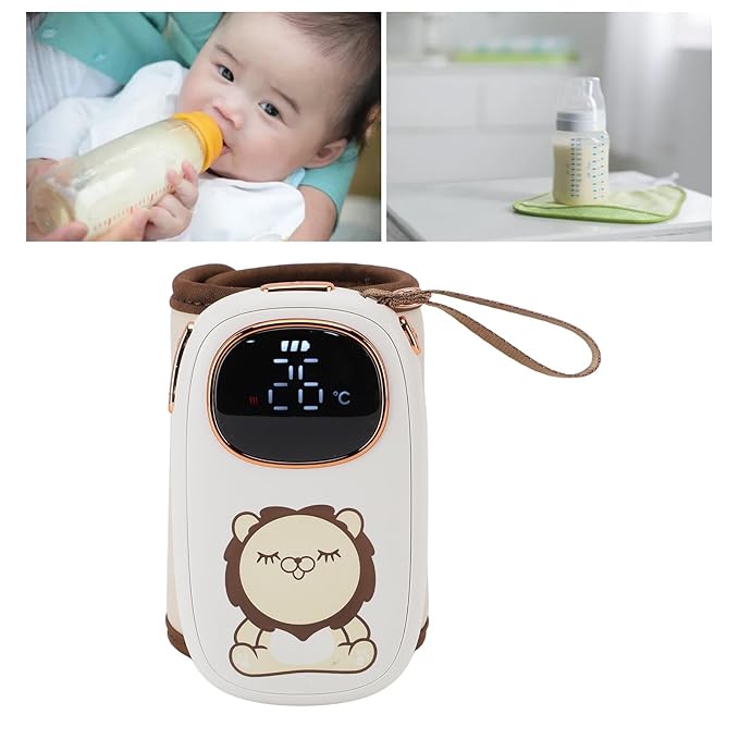 Portable Bottle Warmer Sleeve, Fast Heating 18W USB Rechargeable Baby Milk Heater with Insulation Wrap for Travel, Compact Milk Warmer for , 8000mAh Battery