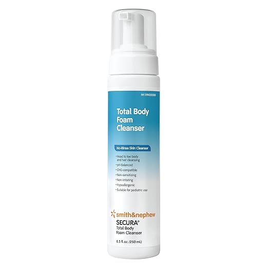 Smith+Nephew SECURA Extra Protective Cream Tube & Total Body Foam Cleanser, 3.25oz Diaper Rash Cream & 8.5oz No-Rinse Foaming Body Cleanser